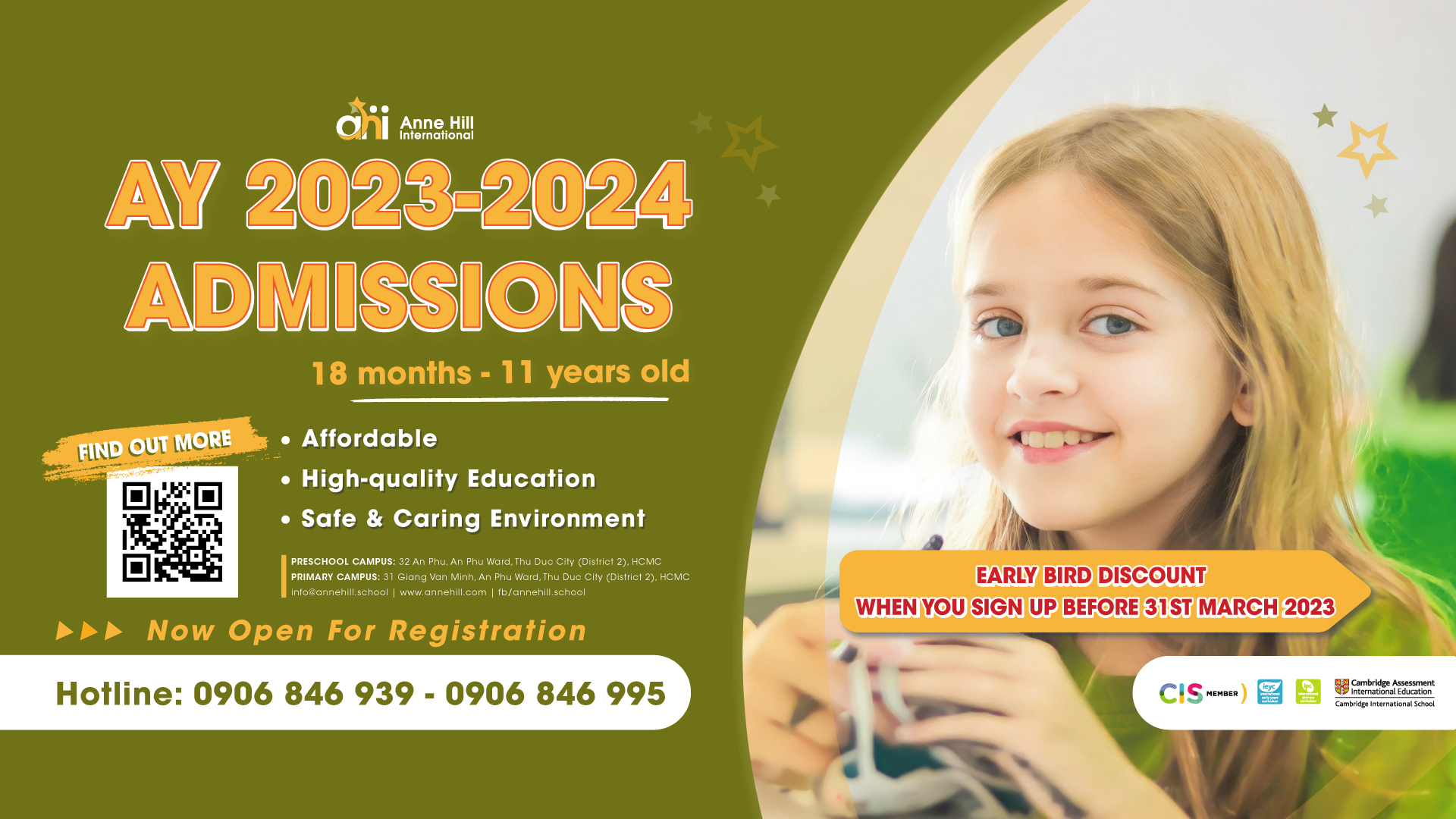 [ANNE HILL INTERNATIONAL SCHOOL] WE ARE OPEN FOR REGISTRATION AY 2023-2024